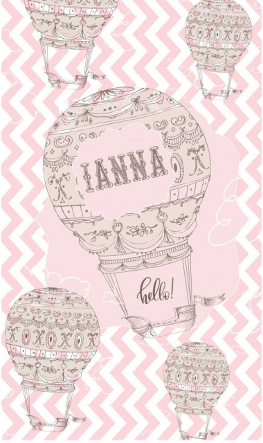 Trusou de botez cu baloane de aer cald roz si broderie, Hot Air Pink Balloon!  6